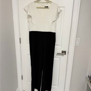 DKNY Two-Tone Black and White Jumpsuit